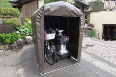 「パイプ車庫 サイクルハウス」
