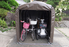 「パイプ車庫 サイクルハウス」