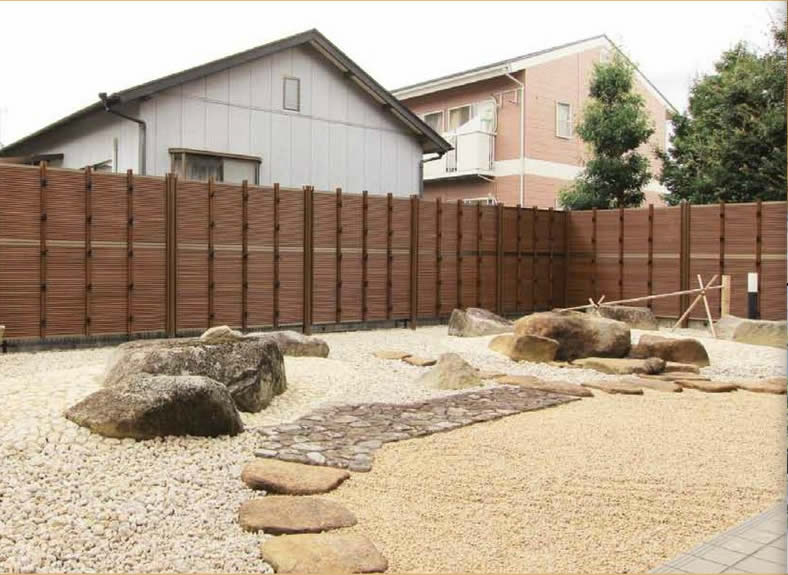「みす垣E型柱見せタイプ(すす竹ブロンズ角柱)」