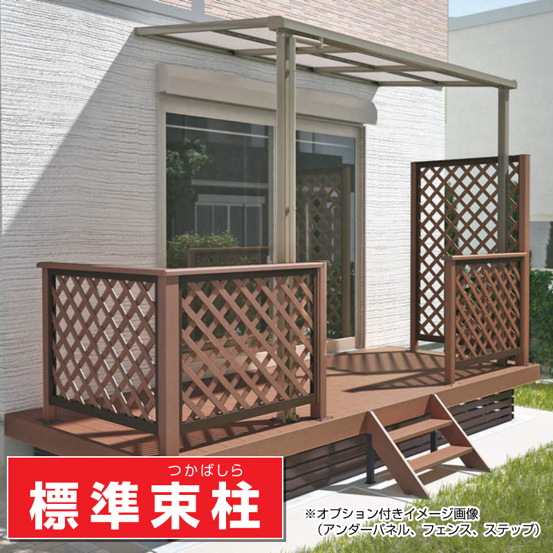 独特の上品 エクステリアストックテラス囲いR屋根タイプ 間口1.0間1820ｍｍ×出幅4尺1170ｍｍ 正面側面ガラス窓付き ノーマルサッシ  プラデッキ床仕様 国内 送料無料