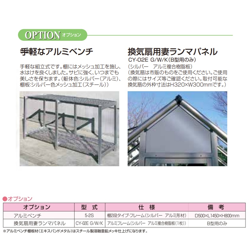 アルミ製ガラス温室 ガラス付き B-2型